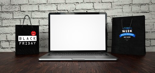 Canvas Print - Online Shopping Cyber Week Black Friday