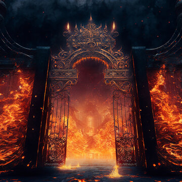 concept art illustration of gate of hell