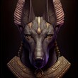 Beautiful portrait of Anubis, Egyptian god of death. Ai generated