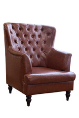 Poster - Brown leather armchair.