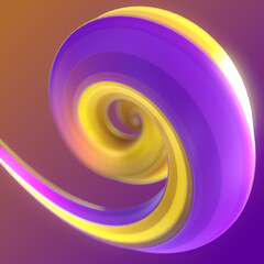 Poster - Multi colored helix. Modern shape for decoration design. 3d rendering abstract art background. Digital illustration