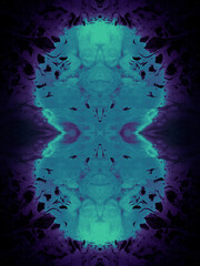 Poster - Mystical organic shape surrounded by puffs of smoke 3d rendering digital illustration. Modern concept background