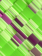 Aufkleber - Wavy stacks of rectangular shapes. Abstract 3d rendering background. Digital illustration