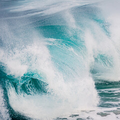 Wall Mural - Waves breaking against the cliffs in the Atlantic Galician Coast, Spain