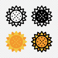 Poster - sunflower icon set. colorful cartoon sunflower icon. creative geometric sunflower logo design. vecto