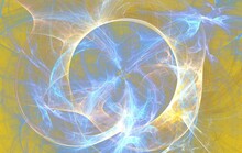 Abstract Background With Circles Yellow Blue Rendering Apophysis Art Design Illustration Graphic Fractal 