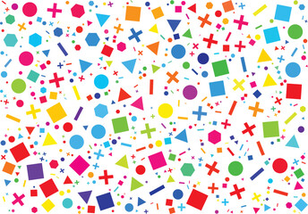 Wall Mural - colorful bright shapes isolated on white background. festive vector illustration. vector texture for