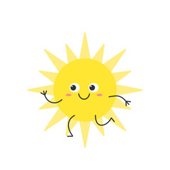 Canvas Print - Sun cute character cartoon run smile face symbol summer warm heat weather sunlight cheerful kawaii joy happy emotions icon vector illustration.