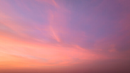 twilight sky with effect of light pastel tone. colorful sunset of soft clouds for background abstrac