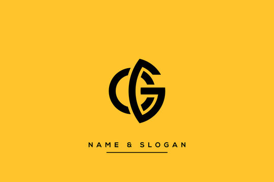 Abstract CG, GC Letters Logo Initial Based Monogram Icon Vector.