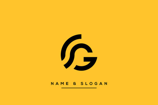 Abstract CG, GC Letters Logo Initial Based Monogram Icon Vector.
