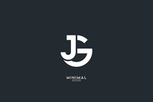 Alphabet GJ, JG Letter Logo Design Template Vector Illustration