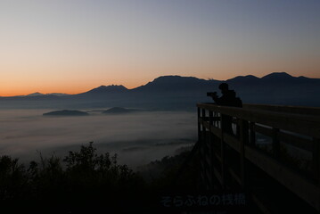 The Aso area is home to the worlds biggest inhabited volcanic caldera, known as Mount Aso. The sea of clouds in Aso s caldera is one of the best views, as known as Unkai.