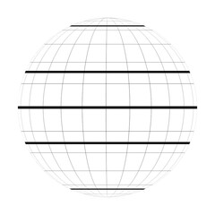 Wall Mural - earth planet globe grid of meridians and parallels, or latitude and longitude. thick marked equator,