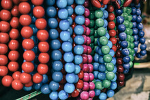 Wooden Red Beads On The Market