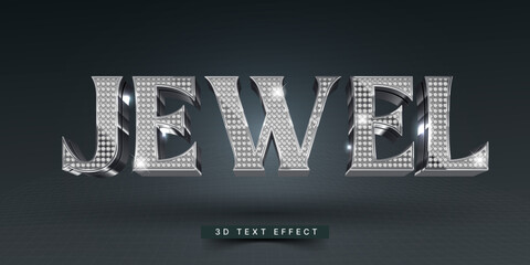 Poster - Editable 3D Diamond Text Effect. Luxury Text Effect Generator