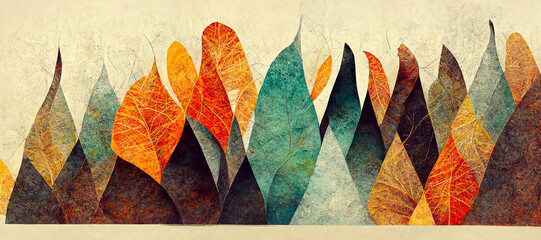 Wall Mural - autumn abstract background with organic lines and textures on white background. Autumn floral detail and texture. Abstract floral organic wallpaper background illustration