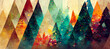 © CravenA - Abstract fantasy festive christmas tree background header wallpaper, winter abstract landscape. Christmas scene. Banner header. Digital art.