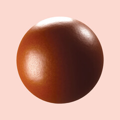 Wall Mural - ball chocolate isolated on background. 3d illustration. Clipping path