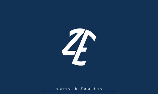 Alphabet letters Initials Monogram logo ZE , EZ