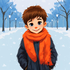 Wall Mural - child in winter park