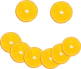 Sticker - Orange slices in the shape of a smiley face