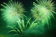 © Felix - massive green fireworks in the sky, generative ai