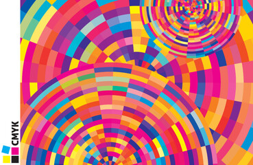 Poster - Background by bright colours with multicolor circles. Colorful vector pattern