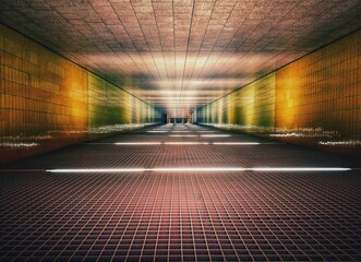 Canvas Print - Modern subway illuminated with different colored beautiful lights