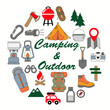 Hand drawn camping and outdoor icon vector illustration. Camping gear vector for icon logo.