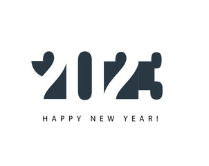 Poster - 2023 numbers in minimalistic negative space style. Happy New Year event poster, greeting card cover, 2023 calendar design, invitation to celebrate New Year and Christmas. Vector illustration