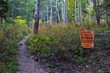 Hiking Trail Sign Deseret Peak Trail Stansbury Mountains, Rocky Mountains, Utah. USA.