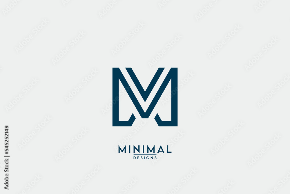 Abstract Letter MV Logo Design Template Vector. Stock Vector | Adobe Stock