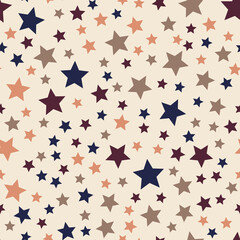 Retro star seamless vector pattern. Abstract background