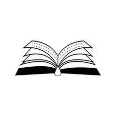 Student lesson open book icon | Black Vector illustration |