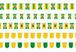 Set of Celebration Brazilian Mini Flags on the hope png transparent background