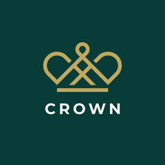 Wall Mural - crown linear logo in vector format. royal, luxury symbol. premium quality icon.