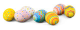 Fototapeta  - Easter eggs painted in different colors