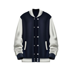 Sticker - Realistic white and blue baseball jacket, vector