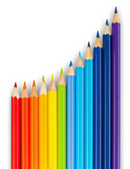 Wall Mural - Classic multicolored drawing pencils as the graph of growth