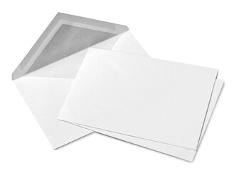 Canvas Print - Blank white stationery card and envelope