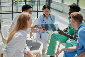 Wall Mural - Group of Doctors and nurses Concept Teamwork in hospital for success work and trust in team