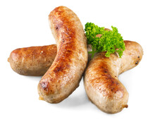 Tasty Hot Fried Sausages With Herbs