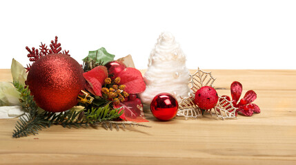 Wall Mural - beautiful christmas decorations on background