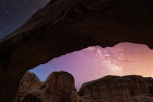 Milky Way On Cassidy Arch Trail At Capitol Reef National Park 