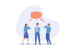© Alwie99d - Thinking the same idea, colleagues brainstorming with identical thought, think together planning for business goal or success concept, flat vector modern illustration