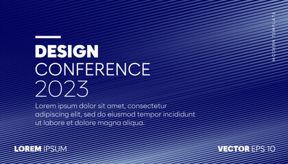 Poster - Abstract modern business conference design template with gradient color lines. Minimal flyer layout. Vector, 2022-2023