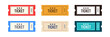 Entertainment ticket vector design template. Coupon festival paper symbol. Six colors concept.