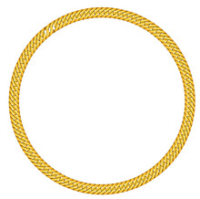Gold Bracelet Jewelry Vector, Classic Gold Metal Circle Chain Frame Design On White Background