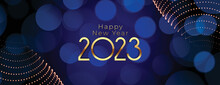 2023 New Year Party Poster With Bokeh And Light Effect